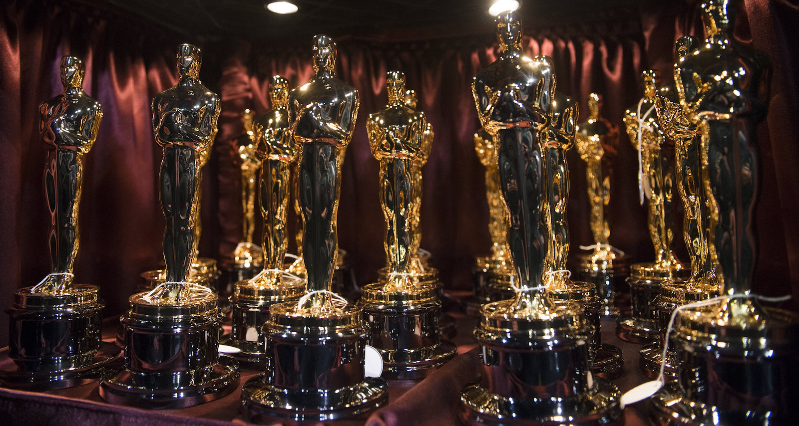 Grouping of Academy Award trophies