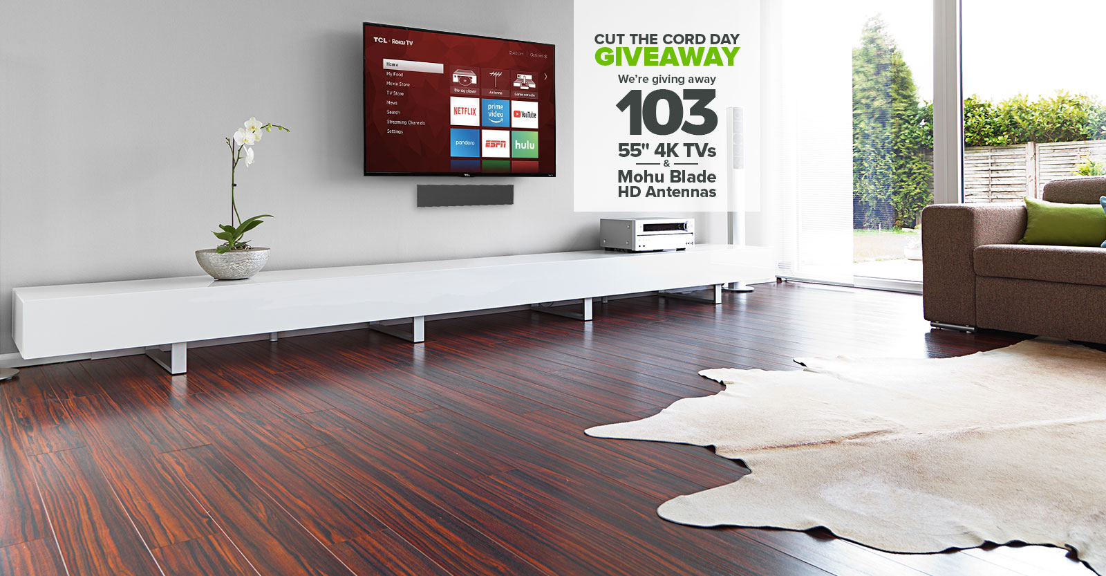 Cut the Cord Day 2018 - Enter to Win a 55" TV and Mohu Blade Antenna!