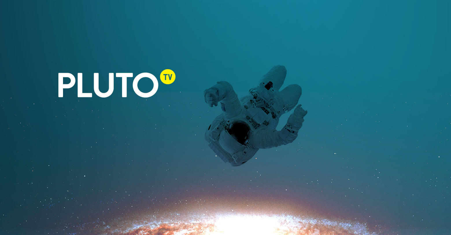 Pluto TV promo image of astronaut in space