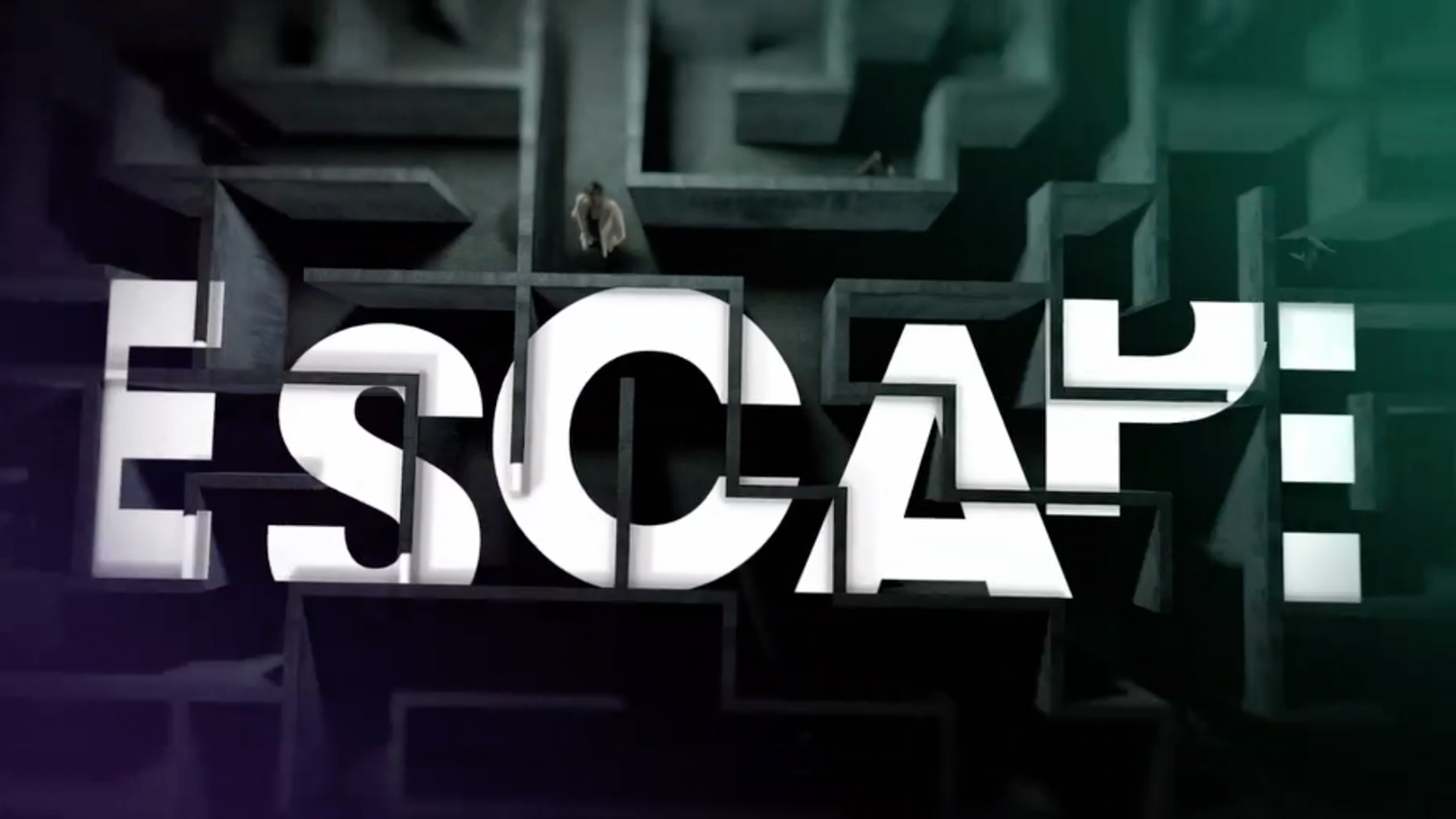 Escape TV Show Promo image on a maze background
