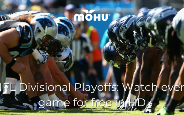photo of Panthers and Seahawks players on the field, NFL Divisional Playoffs: Watch every game for free in HD, mohu logo