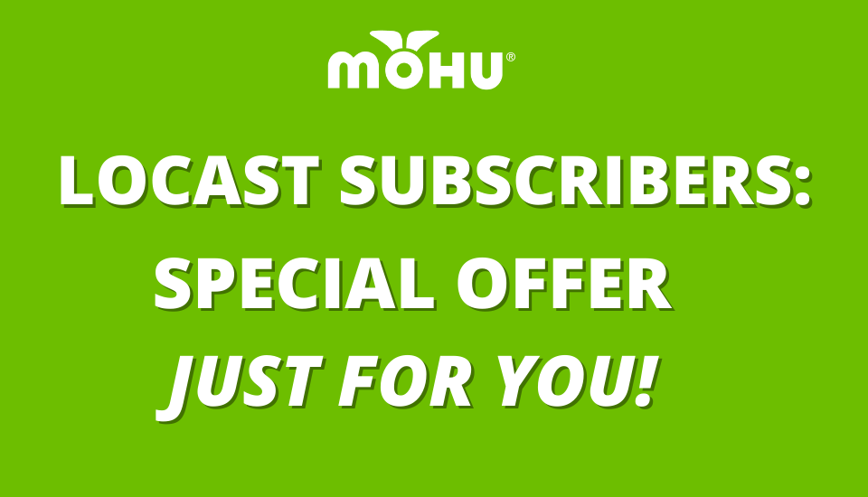 Mohu logo on green background, copy on image says Locast Subscribers Special Offer Just for you!