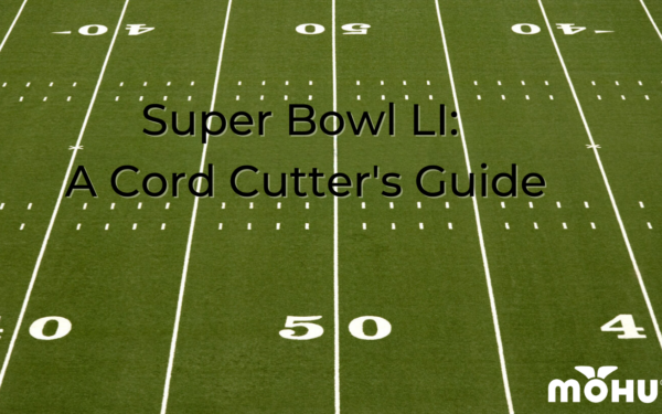 Football field with the copy "Super Bowl LI: A cord cutter's guide"