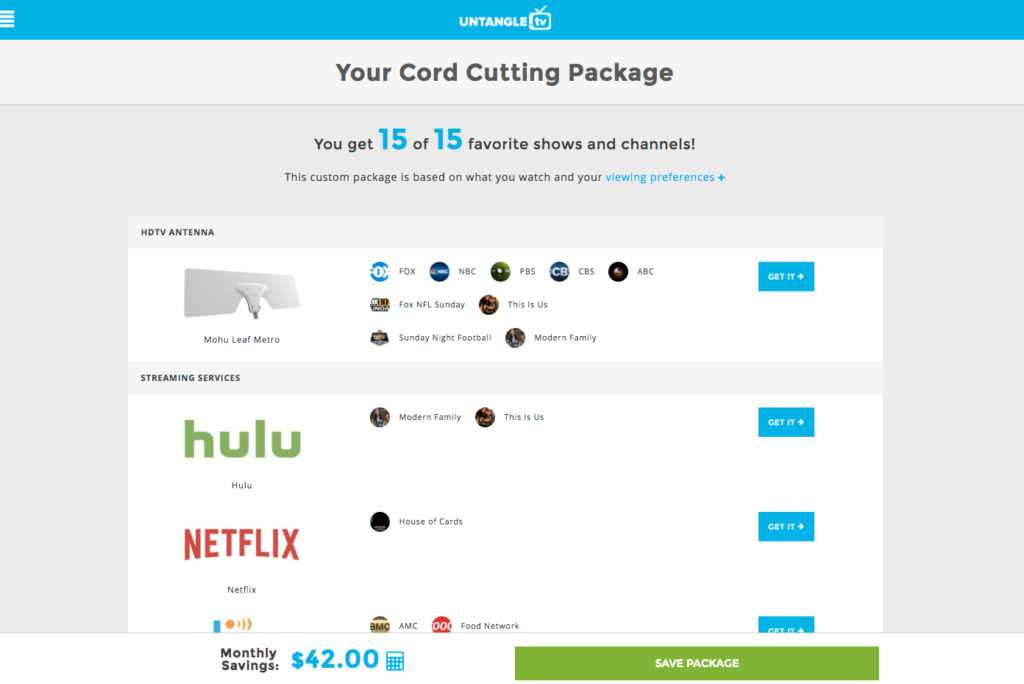 Untangle TV Cord Cutting Package
